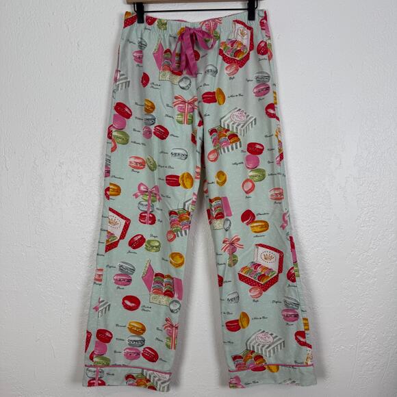 Nick & Nora Macaron Cotton Flannel Pajama Set Size Small - Picture 5 of 7